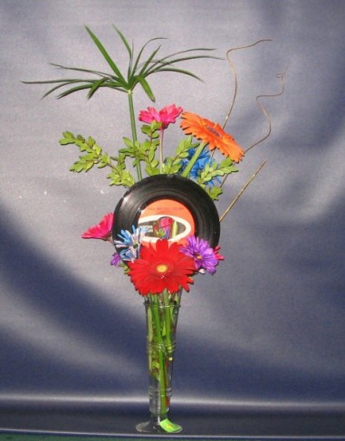 Record Hop Fower Centerpiece
