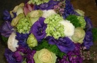 Royal Purple and Green Bridal Bouquet