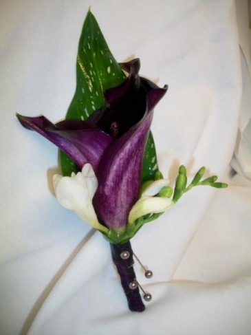 Purple Calla Boutonnierre