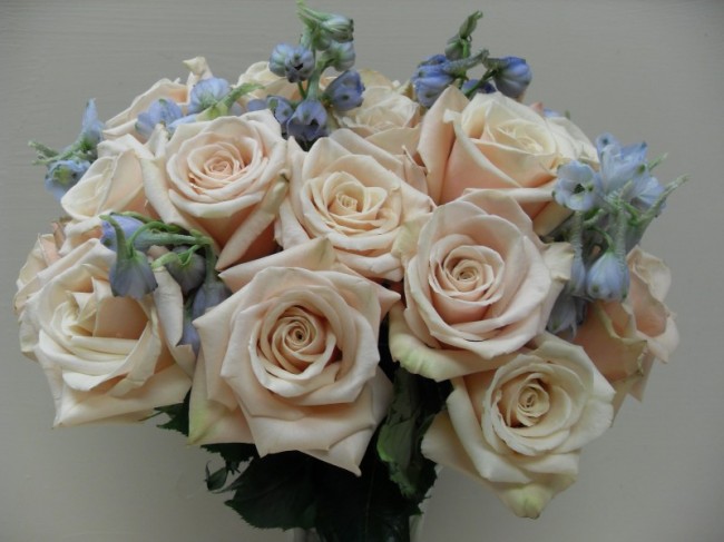 Wedding Bouquet In All Coral Roses