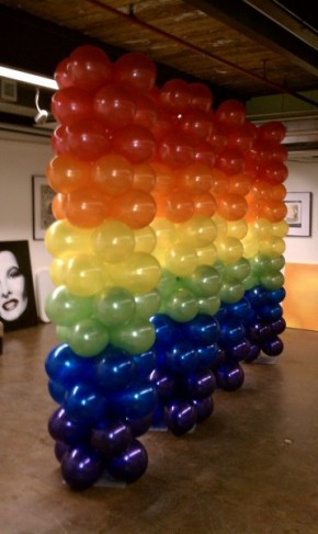 Rainbow Balloon Columns