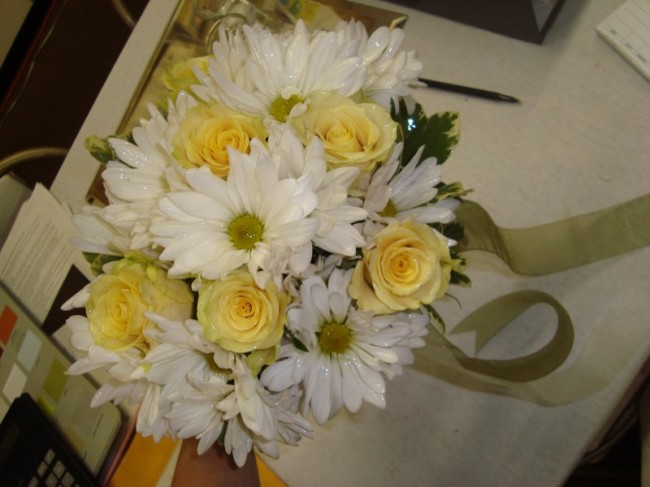 Yellow Roses and Daisy Bridal Bouquet