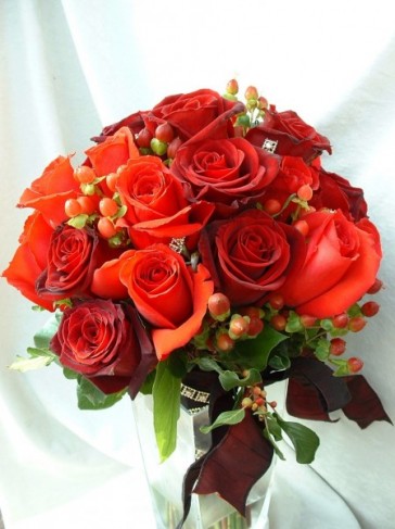 Bright Rose Wedding Bouquet