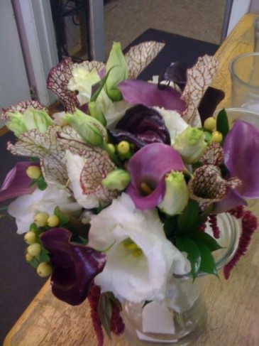 Purple & White Wedding Bouquet