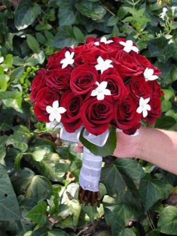 Classic Red & White Bridal Bouquet