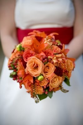 Shades of Orange Bridal Bouquet