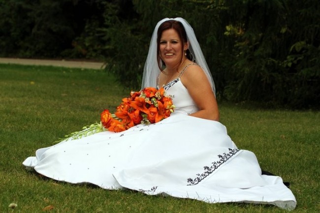 Gorgeous Bride With Stunning Orange Bouquet