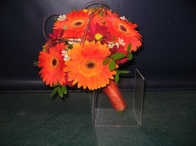 Orange Daisy Wedding Bouquet