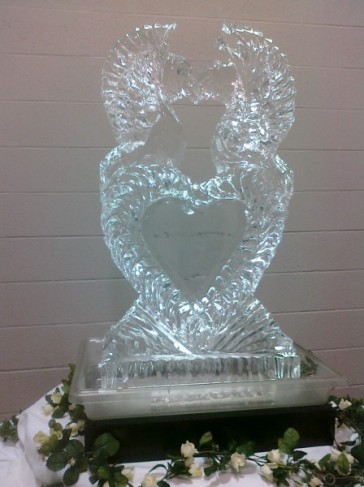 Heart with Doves Ice Sculpture