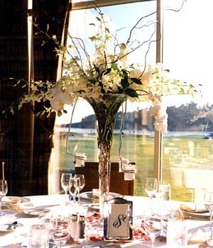 Tall White Reception Centerpiece