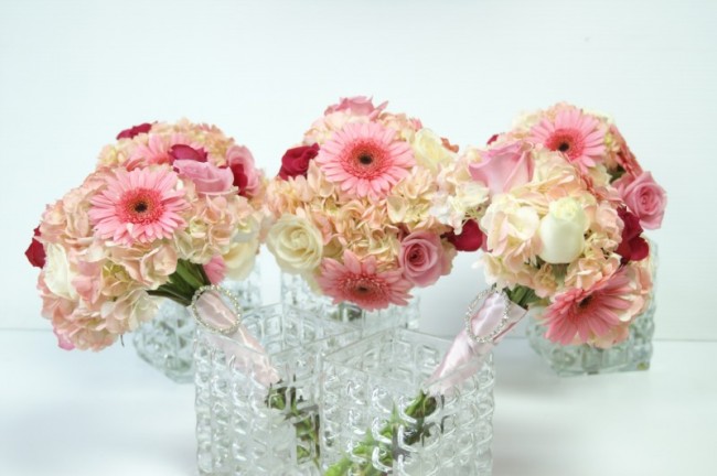 Pretty in Pink  Bridesmaid Bouquets
