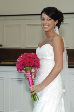 Beautiful Bride With Pink Wedding Bouquet
