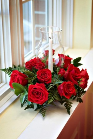 Red Rose Wedding Ceremony Arrangement