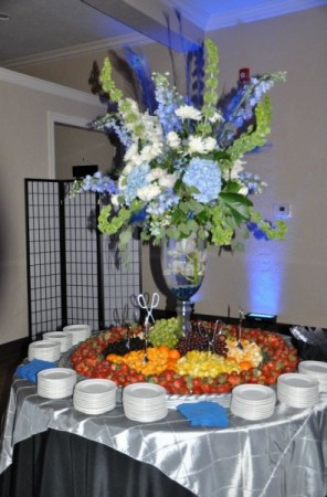 Blue Reception Centerpiece