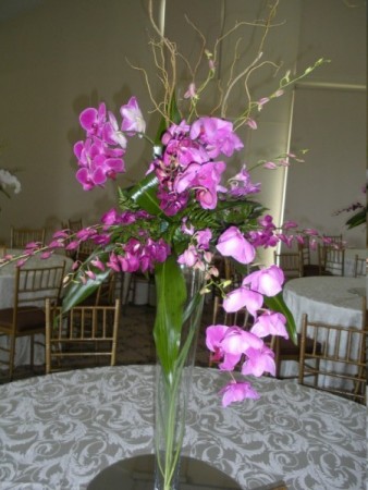 Granite Links Purple Reception Centerpieces