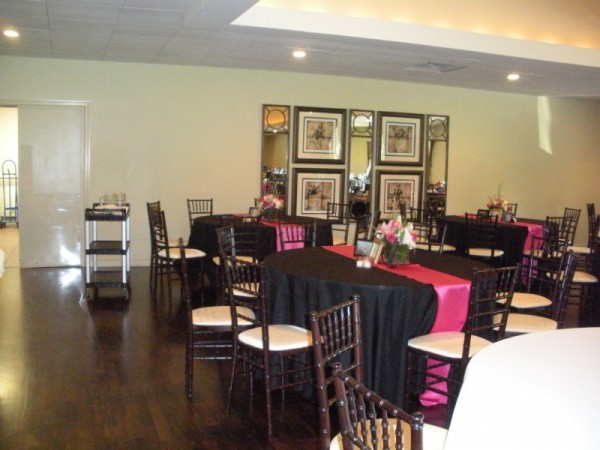 Pink & Black Wedding Reception