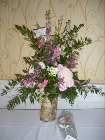 Place Card Table Arrangement in Birch Vase