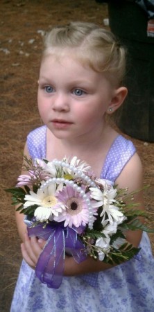 Flower Girl Holding Her Basket of Flowers
