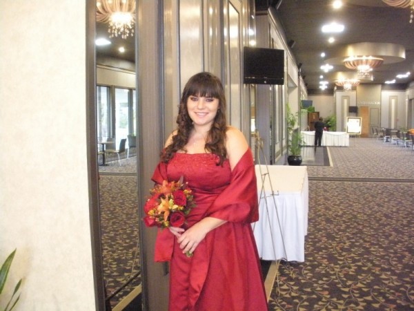 Bridesmaid with her Bridesmaid Bouquet