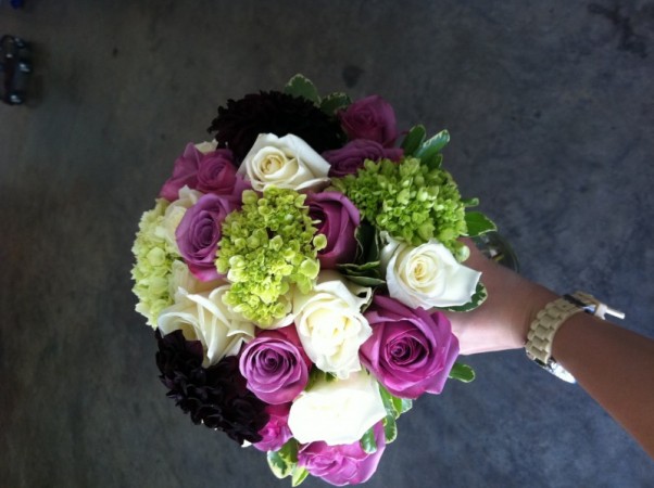 Green & Purple Bridal Bouquet