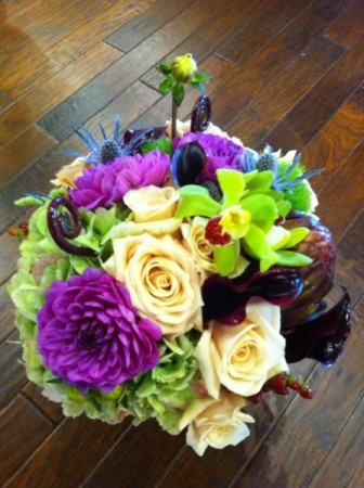 Lime Green & Purple Bridal Bouquet