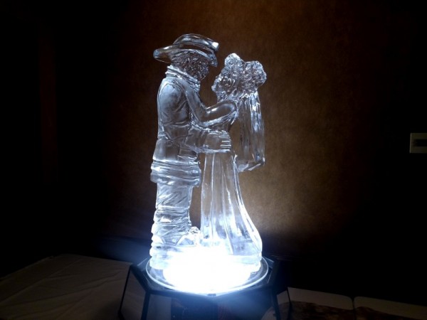 Fireman and Bride Ice Sculpture