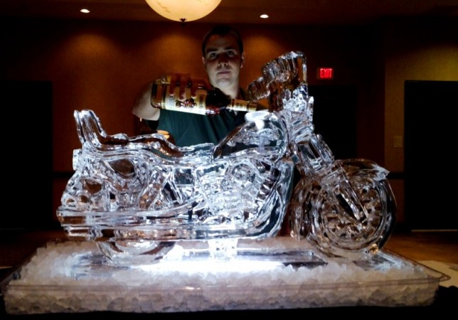 Harley Motorcycle Drink Luge Ice Sculpture