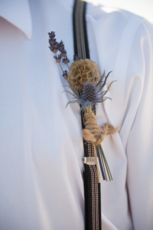 Rustic Sea Holly Boutonniere 