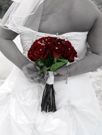 Bling Red Bridal Bouquet