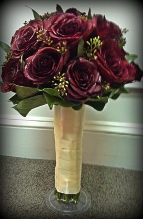 Preserved Red Rose Hand Tied Bridal Bouquet