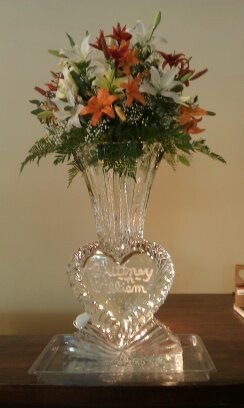 Heart Vase Ice Sculpture