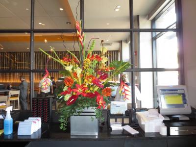 Tropical silk arrangement 