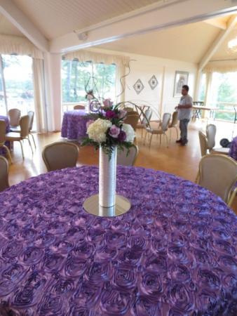 Purple and White Centerpiece