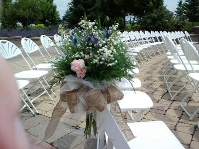 Beautiful Flowers with Burlap Bow