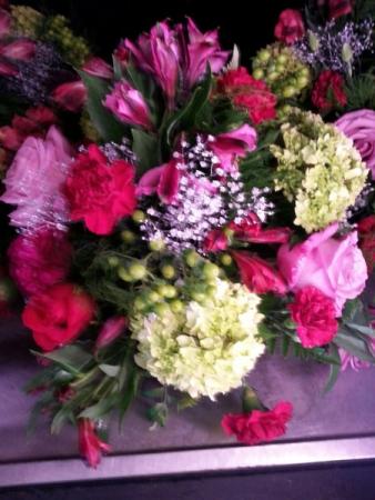 Pink & Green Reception Centerpiece