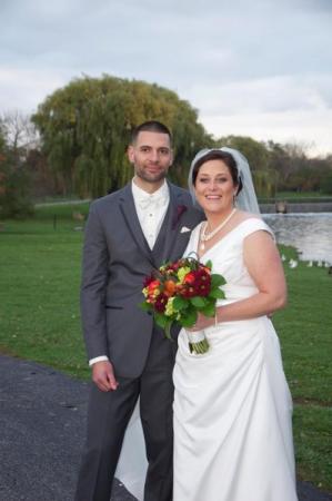 Outdoor Wedding Portrait of Bride & Groom