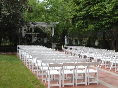Garden Area Set for a Wedding Ceremony
