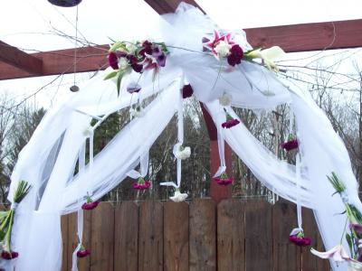 Wedding Ceremony Flowers on Arch