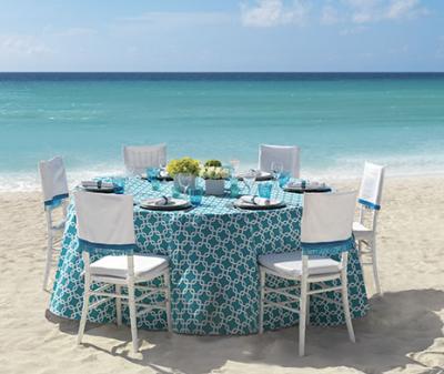 Aqua & White Beach Wedding Reception available by Hard Rock Hotel