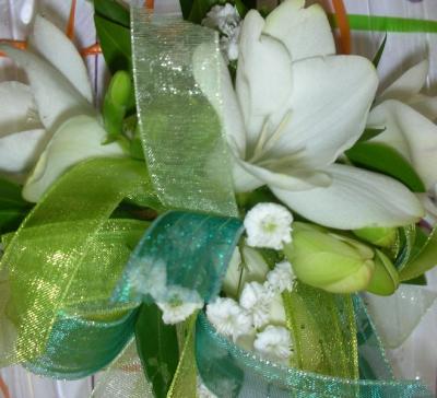 Green & White Prom Wristlet