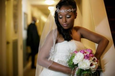 Gorgeous Bridal Portrait of Bride with Bouquet