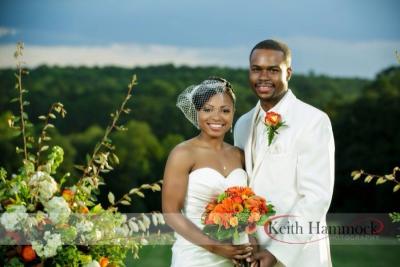 Outdoor Wedding Portrait with Beautiful Background