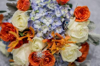 Wedding Bouquet with the Wedding Rings