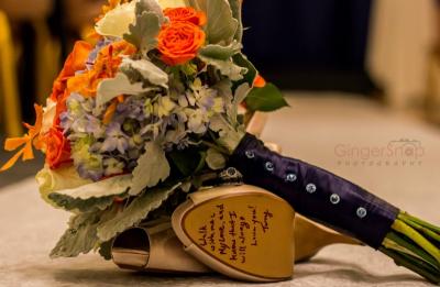 Wedding Bouquet with Shoe and Wedding Ring