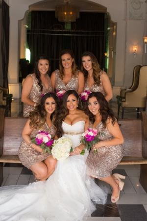 The Beautiful Bride With Her Bridesmaids