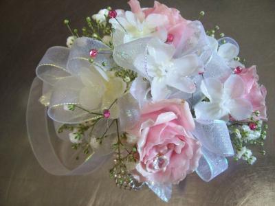 Pink & White Boutonniere 