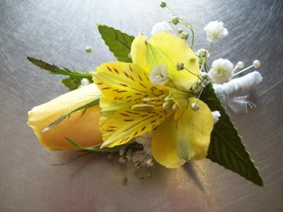 Yellow Boutonniere 