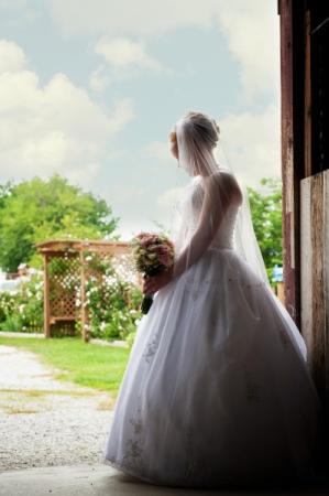 Stunning Bride in Barn Entrance