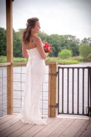 Bride Looking Out Over The Pond