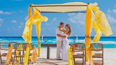 Wedding Couple At The Beach